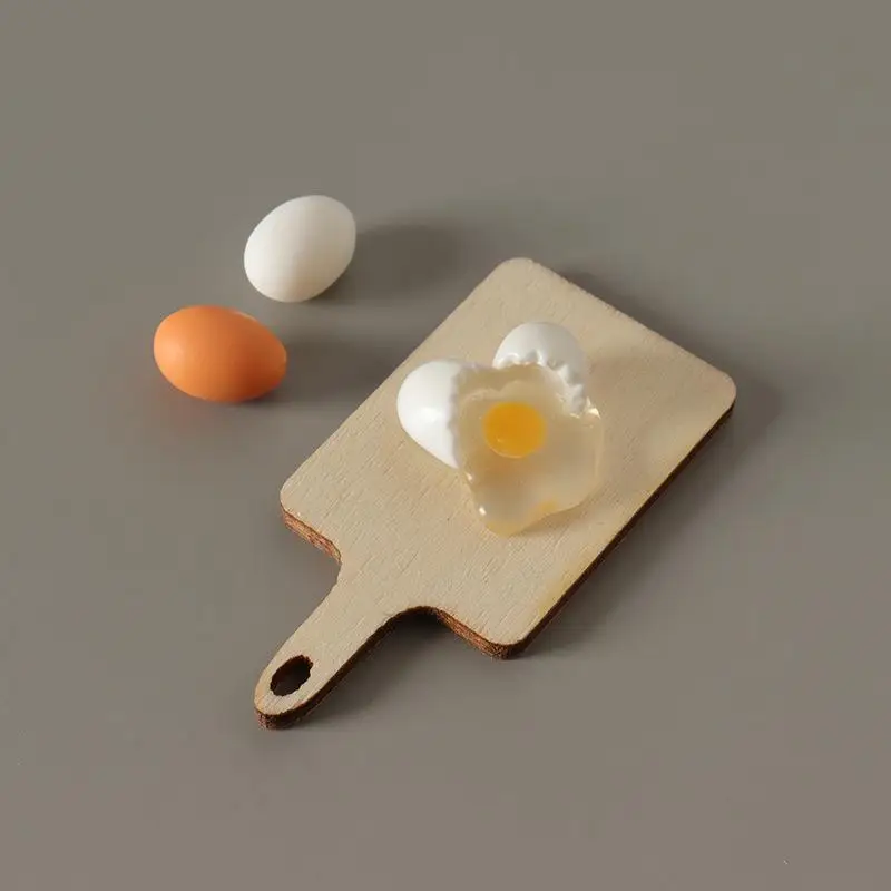 [JN] 1:12 ドールハウスミニ卵フライパンキッチン用品モデルキッチンシーンアクセサリー子供ごっこ遊びおもちゃクッキングセット