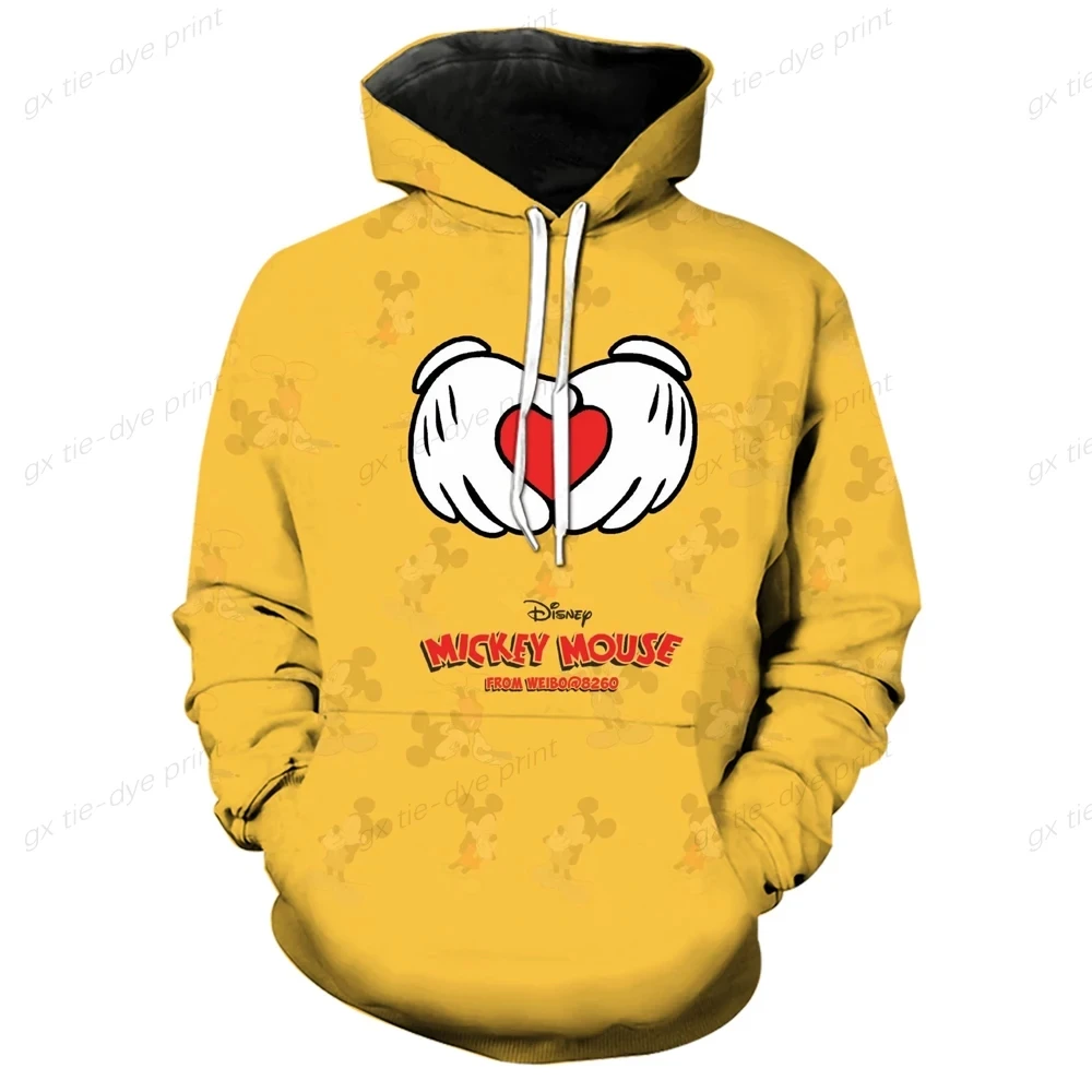 Disney-Hoodies masculinos e femininos de manga comprida, pato Donald, Minnie, mickey, bolsos, moletons Harajuku, capuz anime cas