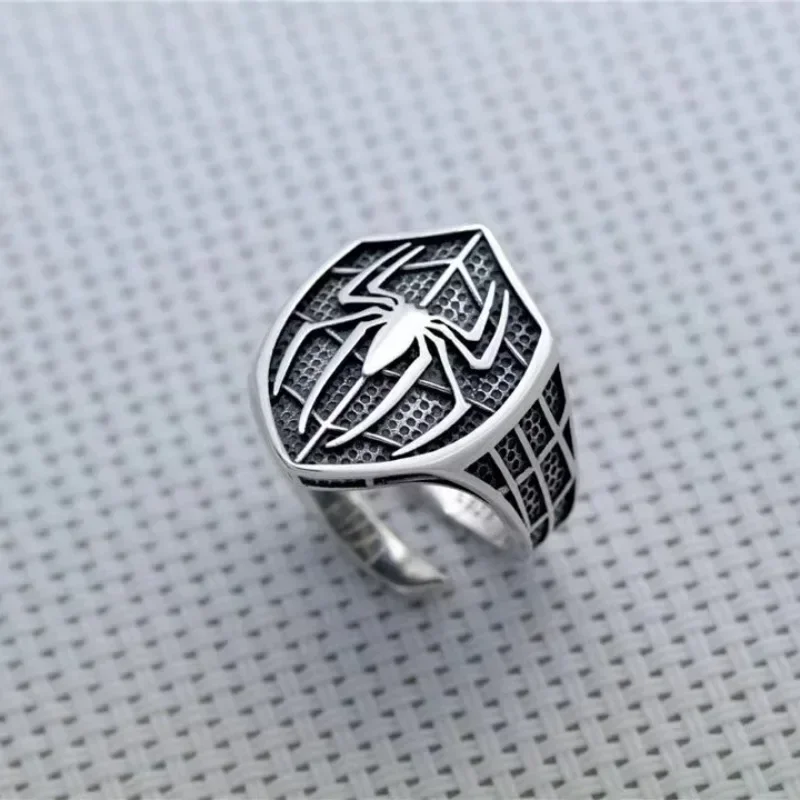 Punk Trend Spider Insect Open Adjustable Ring Men Street Hip Hop Fashion Cool Jewelry Boy Gift