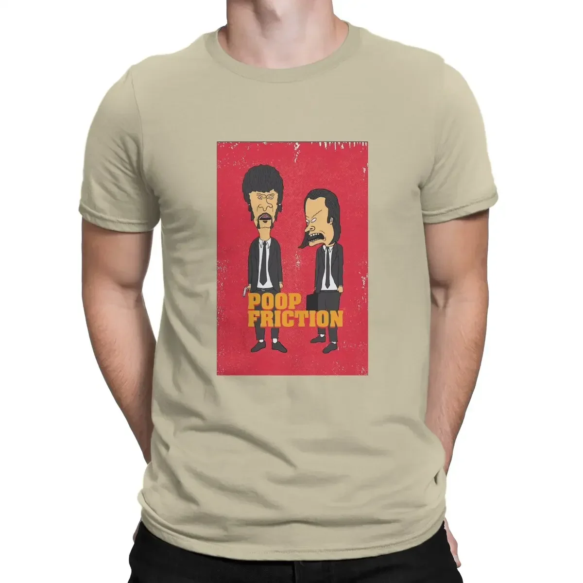 custom Beavis and Butthead Newest TShirt for Men Poop Friction Round Collar Basic T Shirt Personalize Birthday Gifts Streetwear image 2