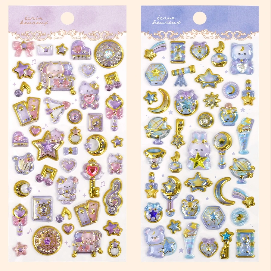 Kawaii Magic Wish Cartoon Gem Stickers Scrapbooking Diy Journaling Sticker Esthetische Sticker Leuk Briefpapier Cadeau