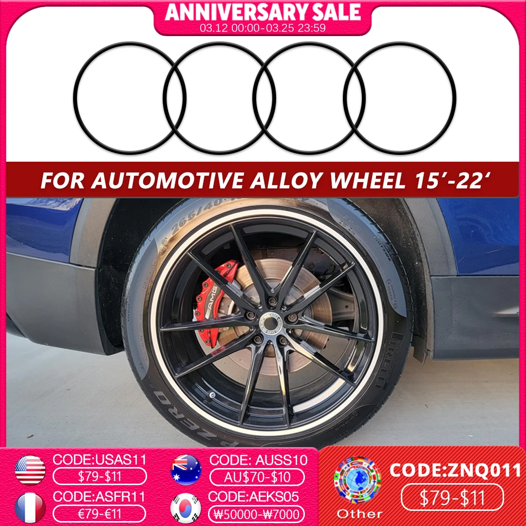 

4PCS HubCap Patch Automotive Alloy Wheel Protector Ring Anti-Scratch R15 R16 R17 R18 R19 R20 R21 R22 Full Rim Cover Accessories