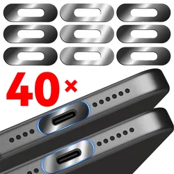 40/10PCS Metal Protective Sticker for IPhone 16 15 Pro/15 Pro Max/15 Plus Anti-scratch Protectors Sets Stickers for USB C Ports