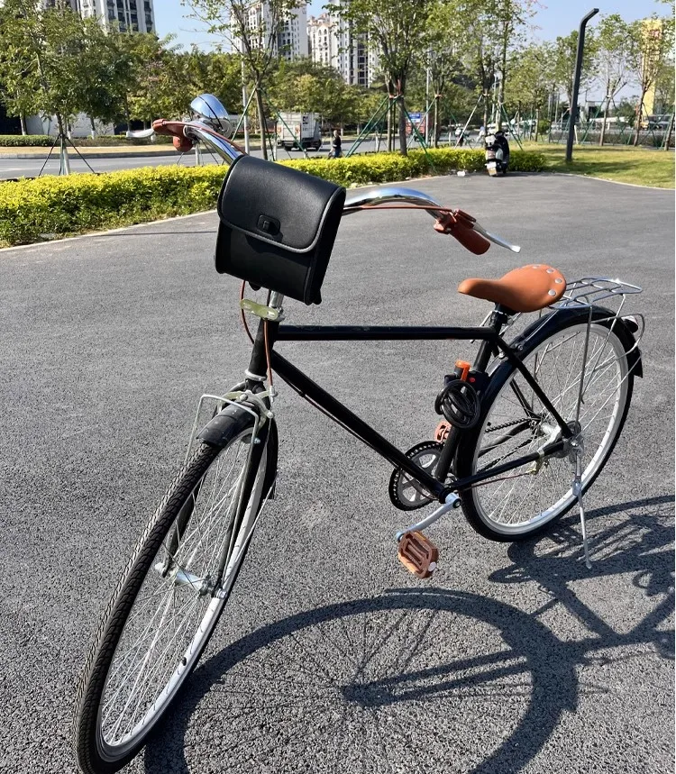 Retro Bicycle Leather Waterproof Universal Hanging Bag Electric Vehicle Scooter Handlebar Bag Bicycle Bag Bike Accessories