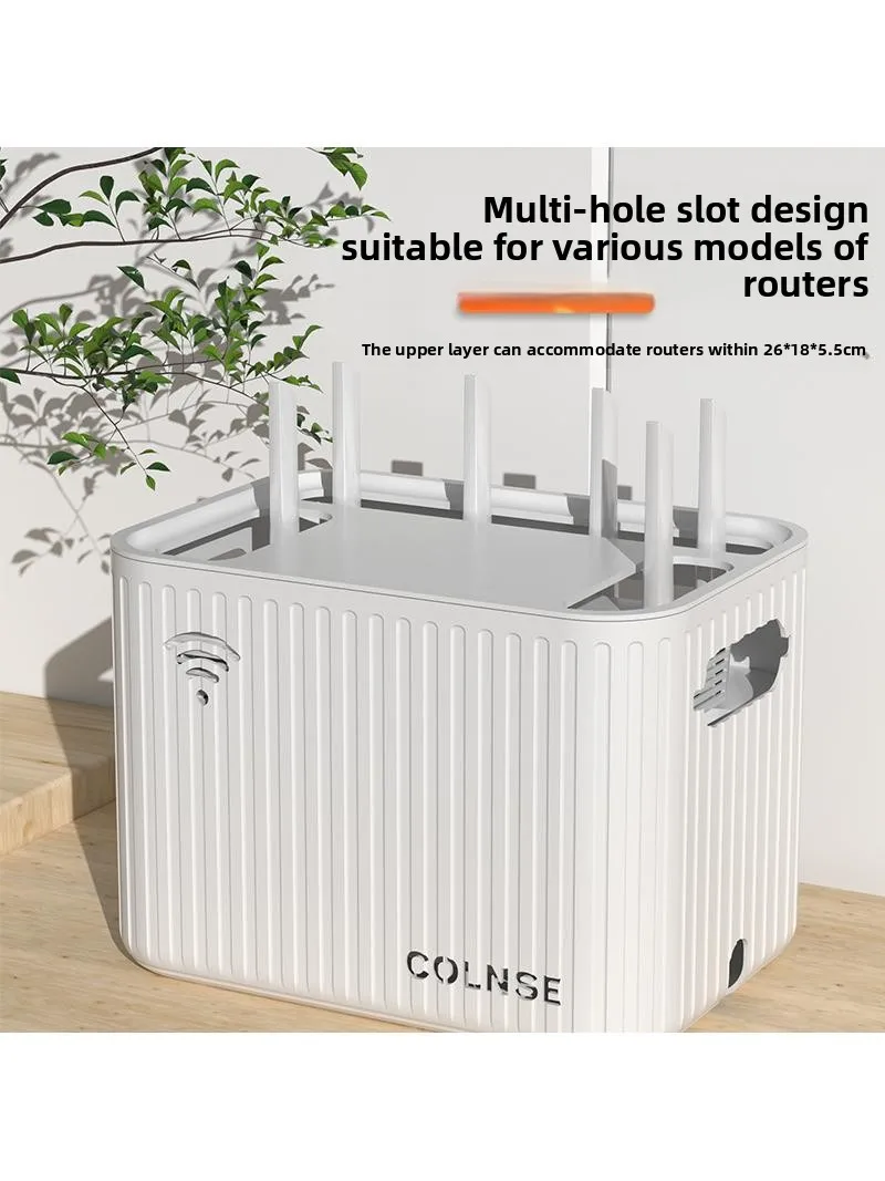 Living Room Wireless Router Storage Box TV Cable Organizer Plug Socket Holder Wall Mount Shelf for Optical  Network Modem
