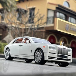 New 1/20 Rolls-Royce Phantom Alloy Luxy Car Model Diecast Metal Toy Vehicles Car Model High Simulation Sound and Light Kids Gift