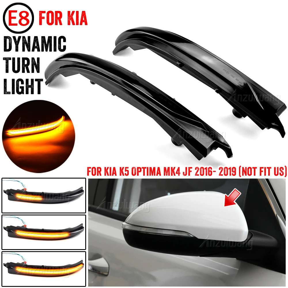 

2pcs LED Dynamic Turn Signal Light Car Rear View Mirror LED Indicator Blinker For Kia K5 Optima MK4 JF 2016 2017 2018 2019