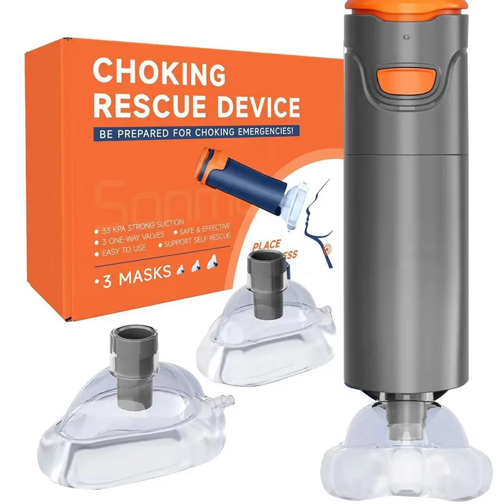 Adults Kids First Aid Anti Choking Rescue Device Automatic with 3 Different Sizes Masks Home Airway Assist Emergency Kit