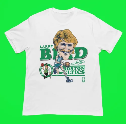 Larry Bird Cartoon Caricature Mitchell Ness Premium Blend t-shirt