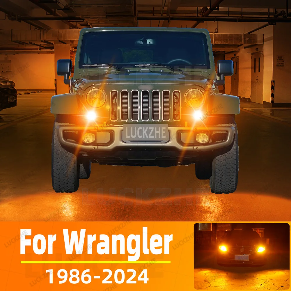 

2pcs Car LED Turn Signal Direction Indicator Lamp Lights Bulbs Amber Front/Rear For Jeep Wrangler MK2/4 TJ JL Renegade BU B1 BV