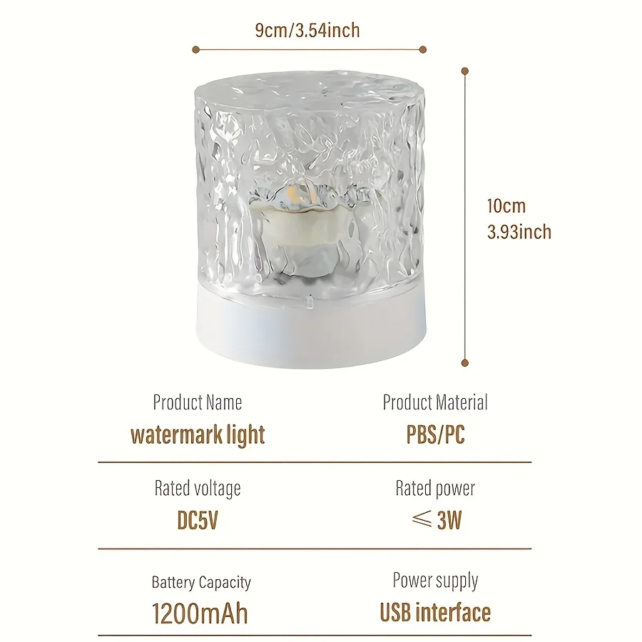 16 Colors RGB LED Flame Design Rotating Wave Pattern Night Lamp Colorful Projection Bedside Atmosphere Lamp for Bedroom