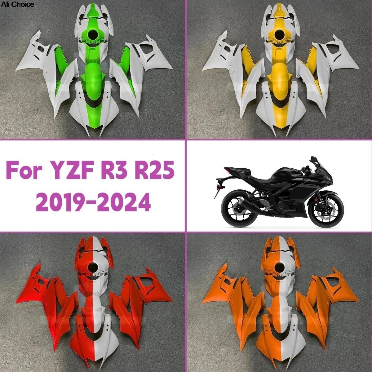 New Injection Fairings for 2019-2024 Yamaha YZF R3 R25 Hot Style ABS Plastic Fairing Kit Perfect Fit 19-24 YZFR3 YZFR25