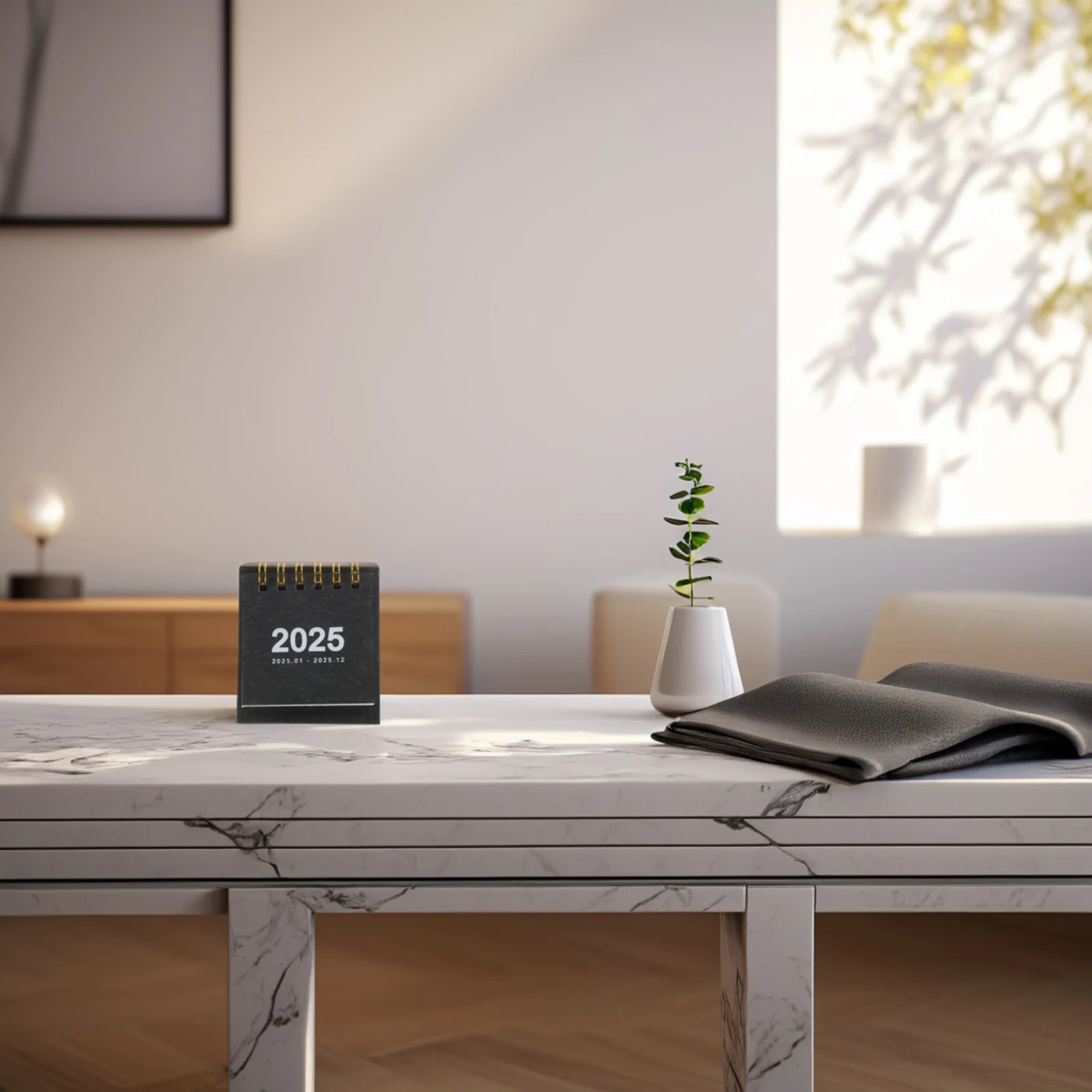 Mini Desktop Calendar 2025 Small Standing Flip Desk Calendar For Office Home School Firm Paper Spiral Binding Compact Design