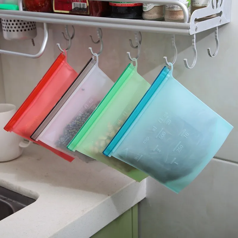Food Grade Silicone Fresh-keeping Bag, Fruit and Vegetable Frozen Storage Bag, High Temperature Resistant Sealed Bag