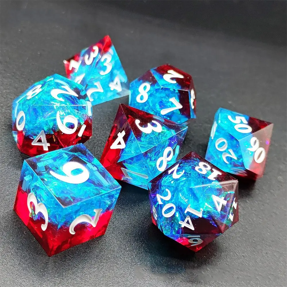 7Pcs/Set New Multi Sides Polyhedral Dice Set Resin Dices Table Games Accessories D6 D8 D10 D12 D20 For D&d DND