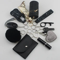 Women's Self Defense Personal Alarms Keychain DIY 10pcs Storage Bag Set Multifunction Keychain