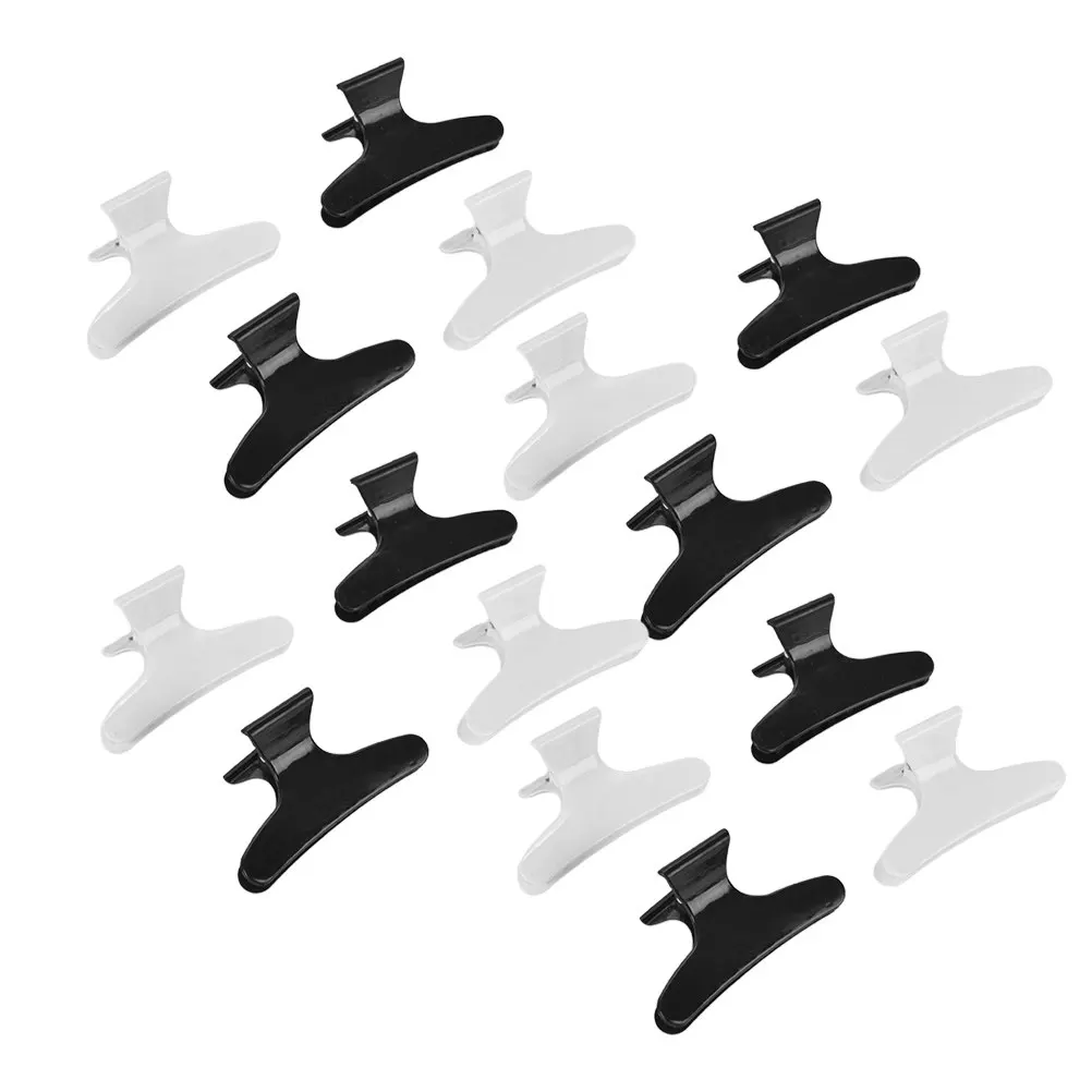

24pcs Hair Clips Styling Claw Positioning Hairpins Small Size For Women Black White Durable Plastic High Tension Salon