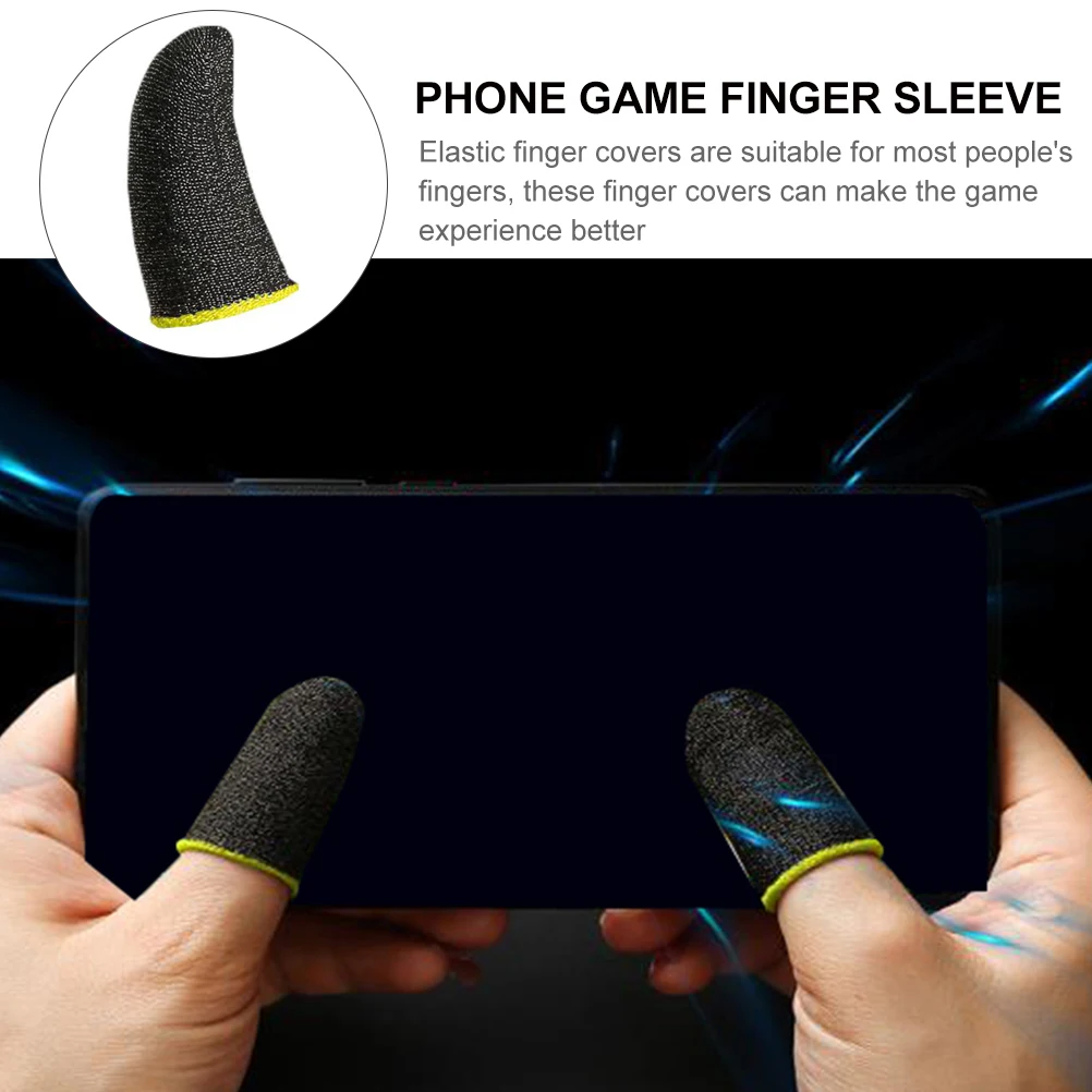 

10pcs Anti-Sweat Finger Sleeves Touchscreen Game Thumb Covers Breathable Flexible For Phone Gaming Controller Enhanced Grip