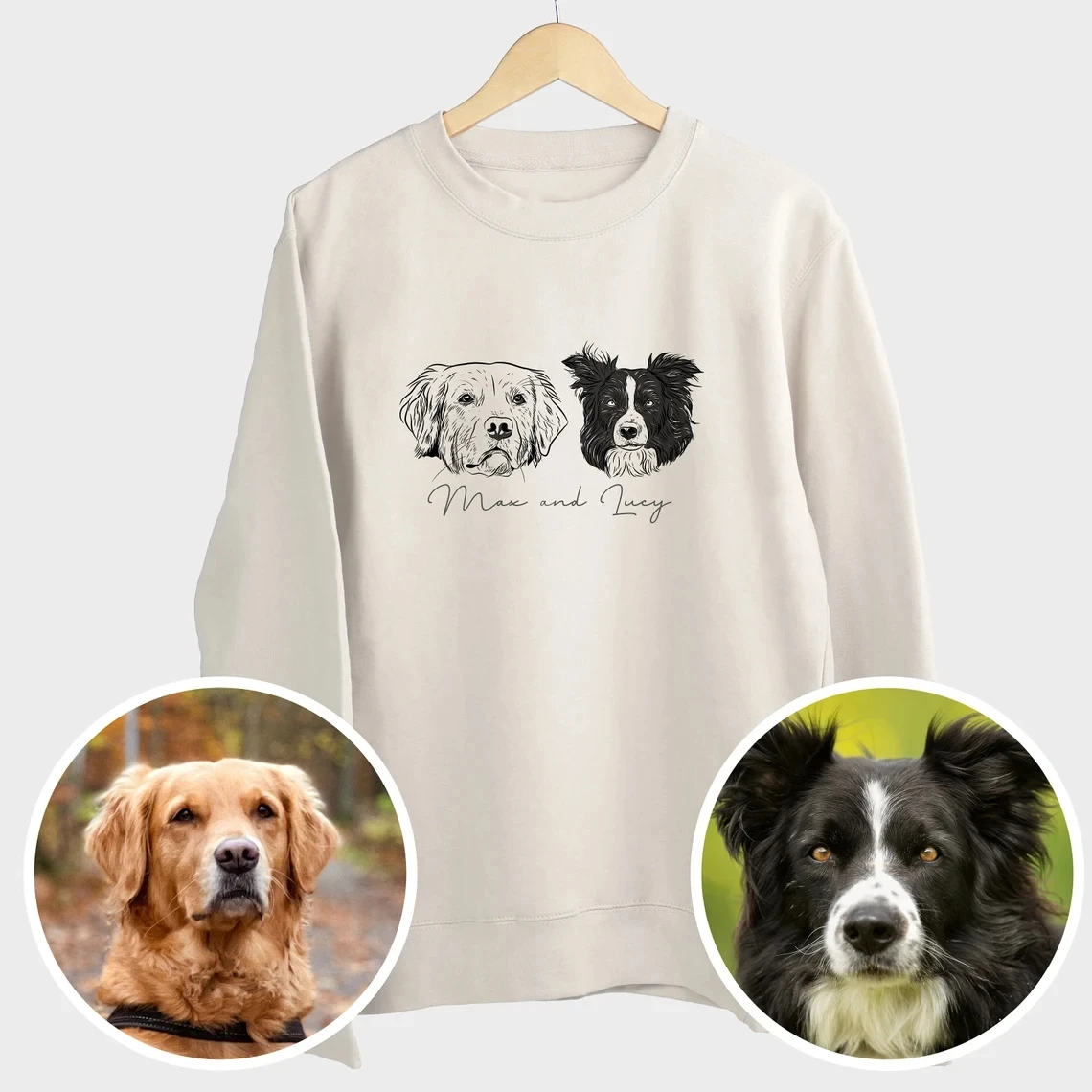 Custom Pet Portrait shirt, T-shirt with pet photo and name, custom pet hoodie, Custom cat shirt Using Pet Photo + Name, Dog Port