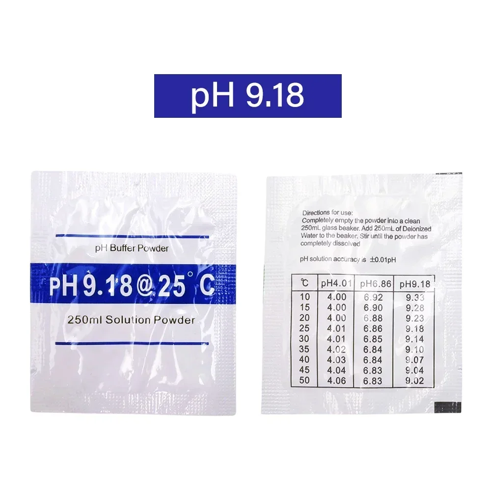 3/6/15 Uds PH 4,01 6,86 9,18 solución de calibración tampón de polvo precisión 0.01PH para medidor de prueba de PH medición Digital