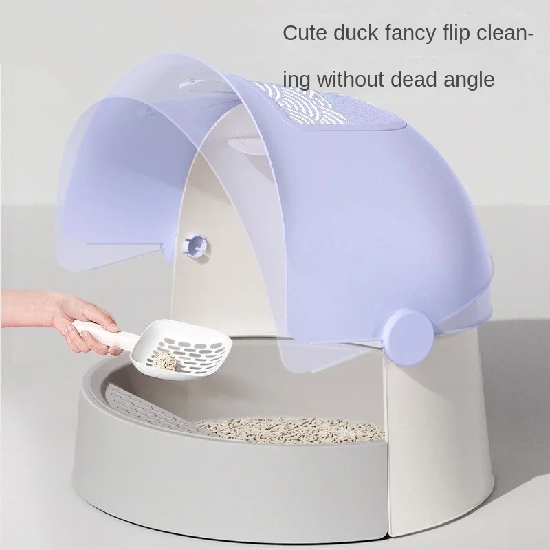 Cat Fully Closed Flip Type Cat Litter Basin Cats Toilet Litter Box WC Anti Splash Pet Supplies Cat Litter Basin