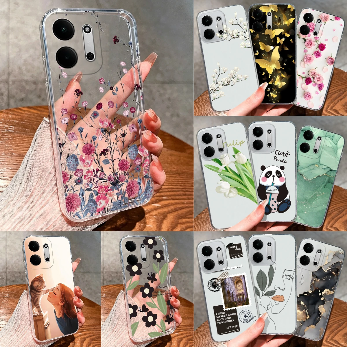 Für Xiaomi Redmi 17C 5G Hülle Vintage Blumen Schmetterling Sturzschutz Hochwertige Klare Schale Für Redmi17 C Redmi17C Stoßfänger