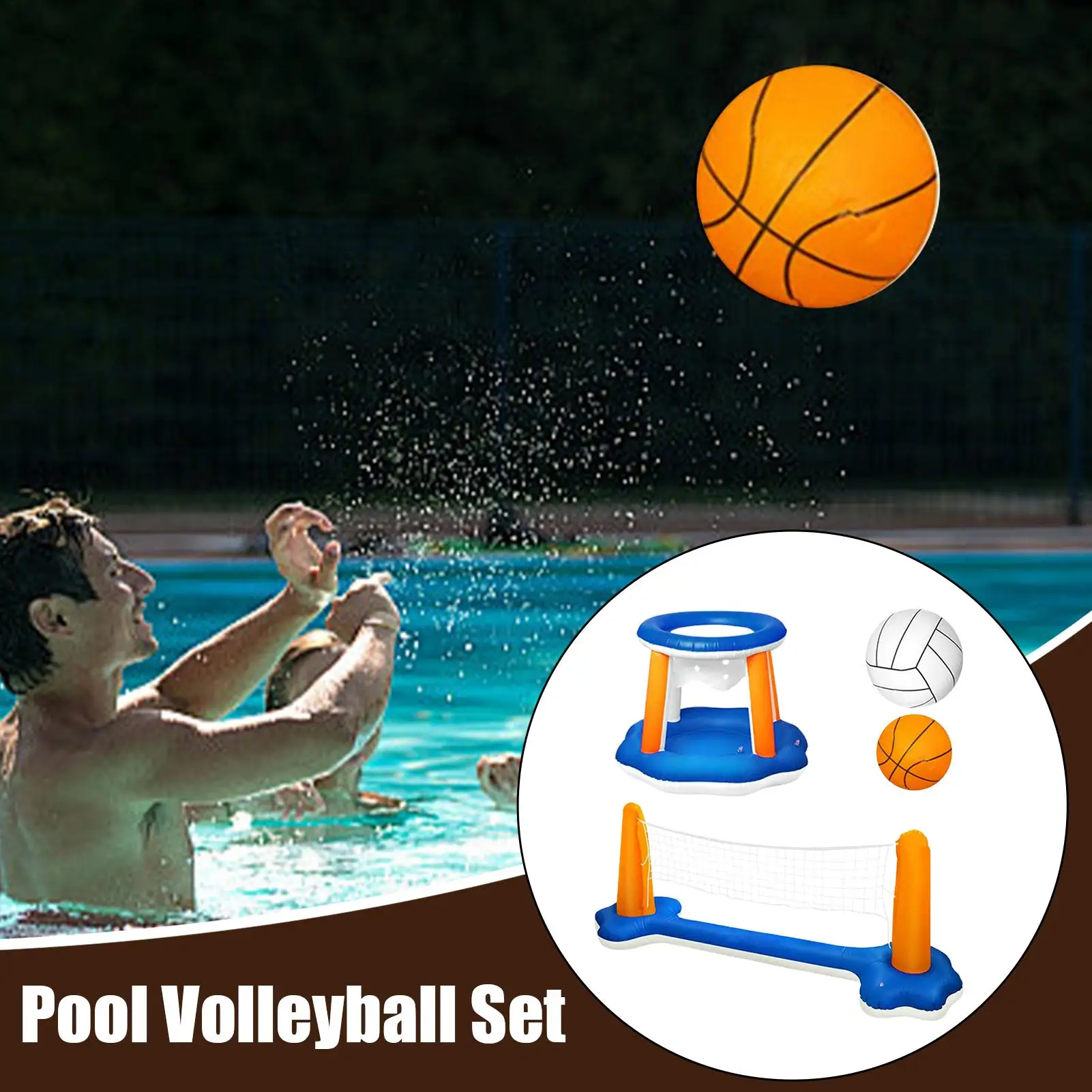 

Volleyball For Pool Floating Swimming Game Toy Adjustable Funny Floating Outdoor Ball Toys For Entertainment Beach Recreational