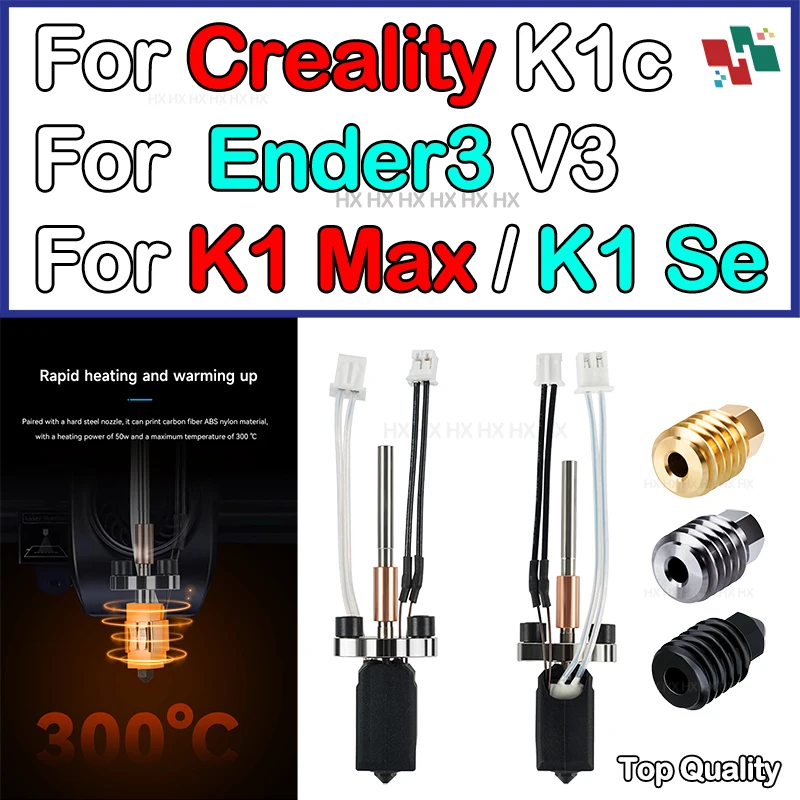 For Creality K1C Accessories upgrade for k1 se/ender3 v3 hotend kit for creality K1 Max hotend quick swap nozzle hardened steel