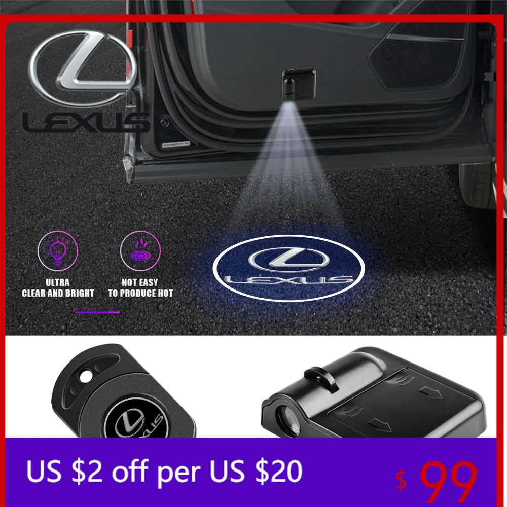 

Interior Mouldings LED HD Projector Lamp Car Door Wireless Welcome Light For Lexus ES300 RX330 RX300 GS300 IS250 IS200 CT200h IS