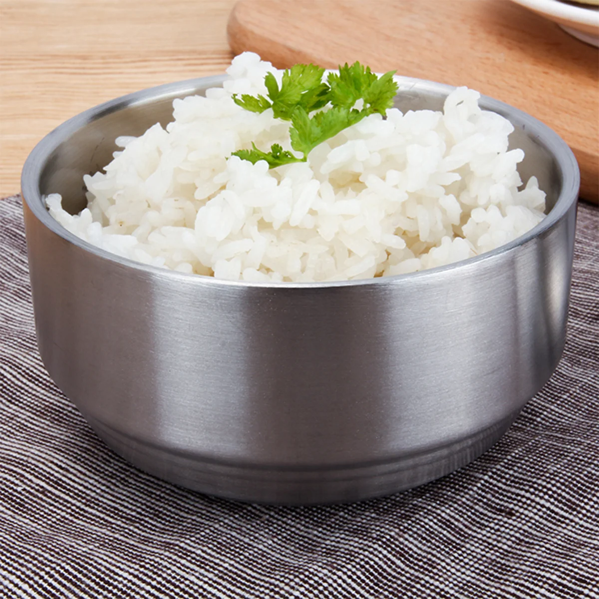 

Insulated Double Wall Stainless Steel Bowl Household Utensils Serving Bowl Hot Cold Food Anti-Scald Rice Snack