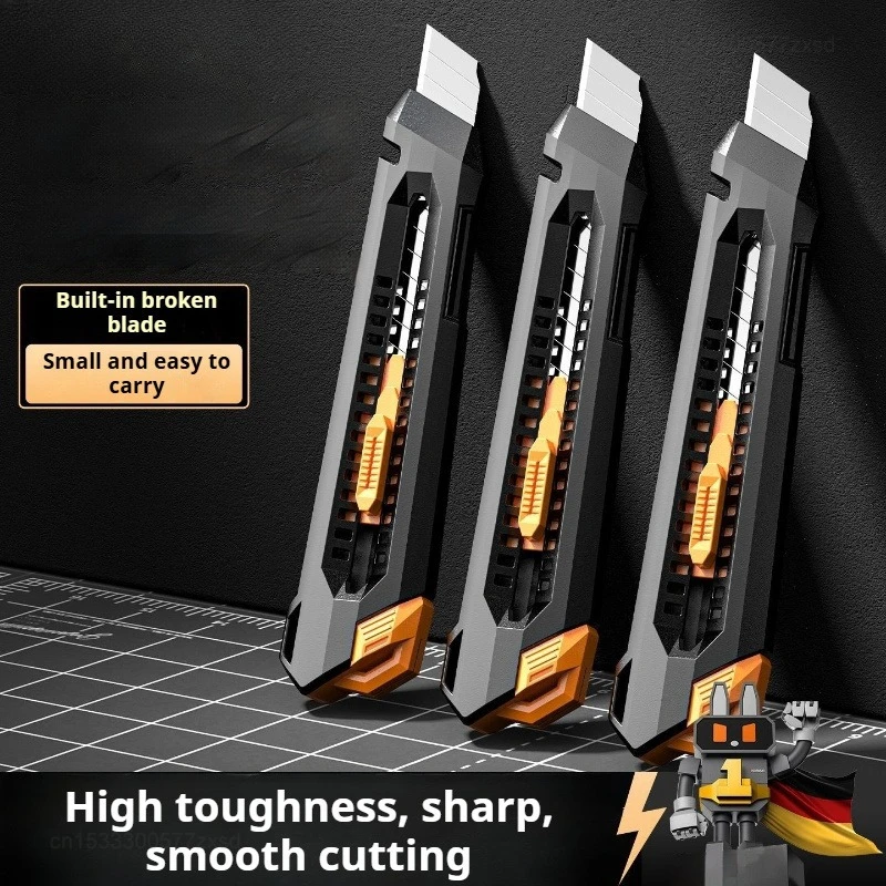 KOMAX Stretch Utility Knife Paper Cutters Carbon Steel Blades Pocket Knife with Safety Lock Lightweight Yet Durable Box Cutter
