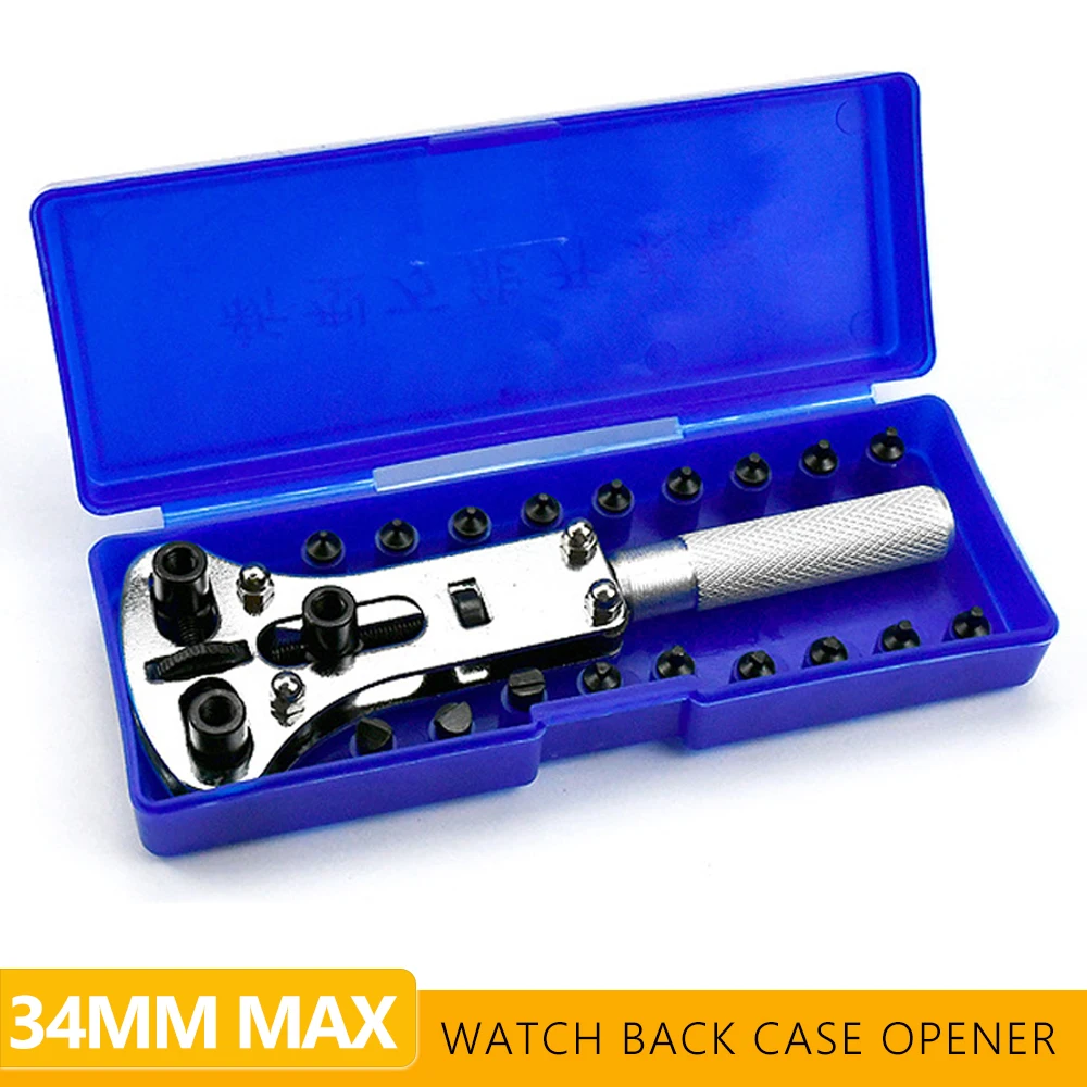 

Watch Repair Tool Waterproof Screw 34mm Adjustable 3 Claws Back Case Opener Remover Watch Battery Press Closer Remover Wrench