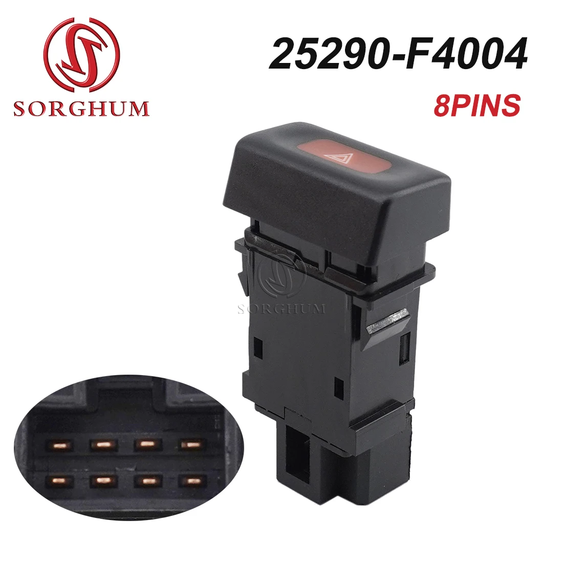 

SORGHUM 25290-F4004 Hazard Emergency Warning Lamp Switch Button For Nissan Sentra Sunny B13 1991 1992 1993 1994 1995 8Pins