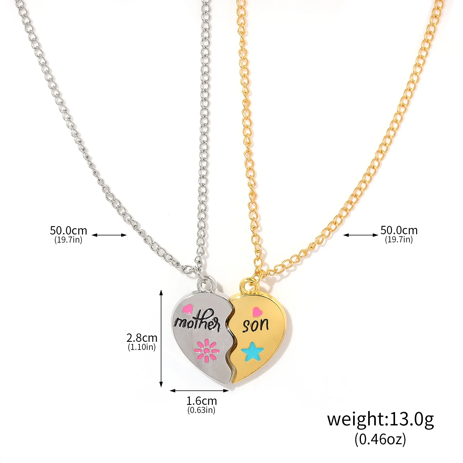 Magnetic splicing Mother and Daughter Necklaces Fashion Love Heart Pendant Choker Jewelry Accessories for Women Birthday Gifts