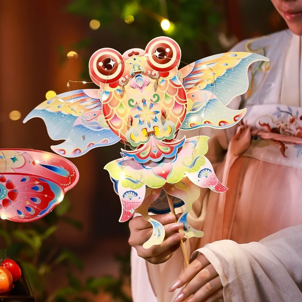 

Handmade Mid-Autumn Festival Lantern DIY DIY Material Bag Paper Children's Handheld Lantern Luminous Portable