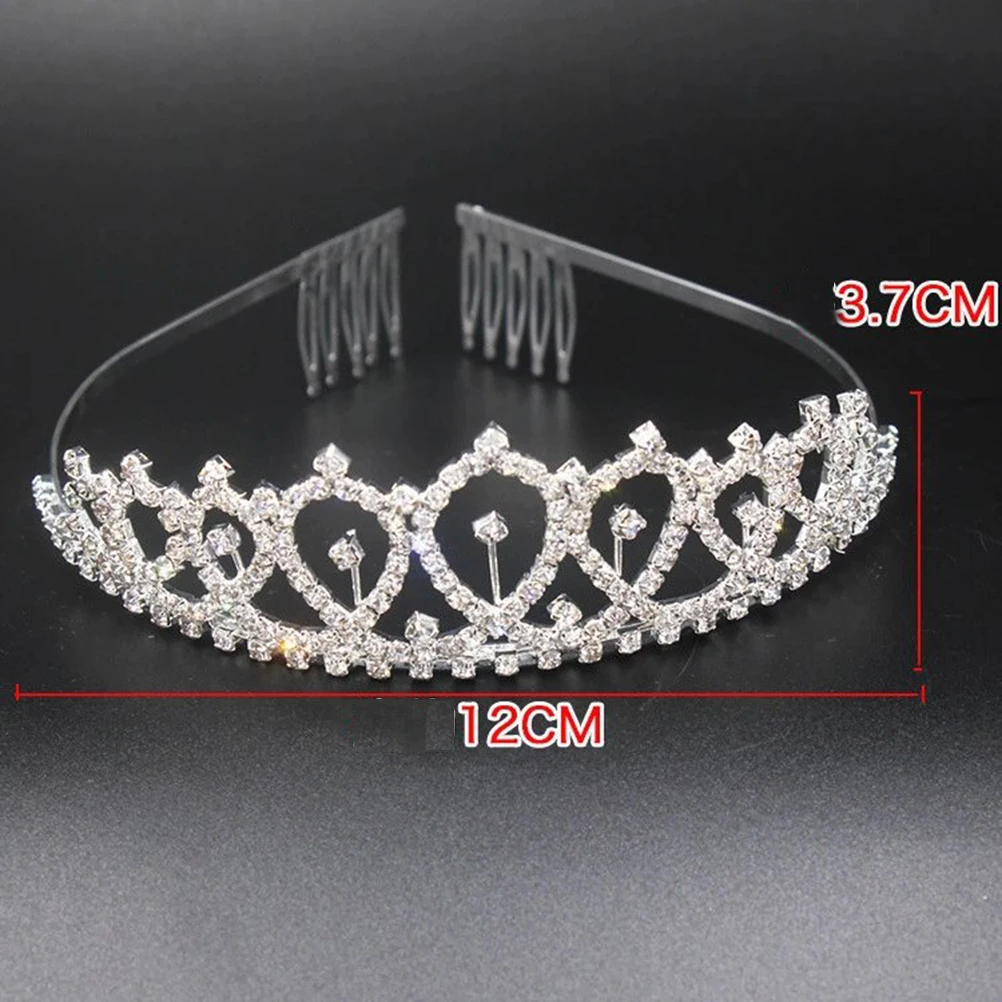 

Rhinestone Crown Headband Birthday Party Hair Accessories Bridal Wedding Decorations One Size Fits Girls Ladies