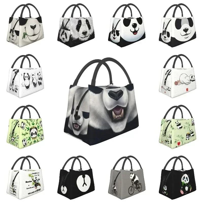 Giant Panda Bear Thermal Insulated Lunch Bags Women Animal Portable Lunch Container for Work Travel Storage Meal Food Box