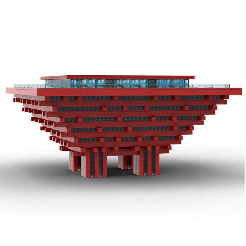 Moc 빌딩 블록 세계 건축 모델 엑스포 홀 기술 모듈 형 빌딩 블록 축제 선물 장난감 DIY 세트 조립