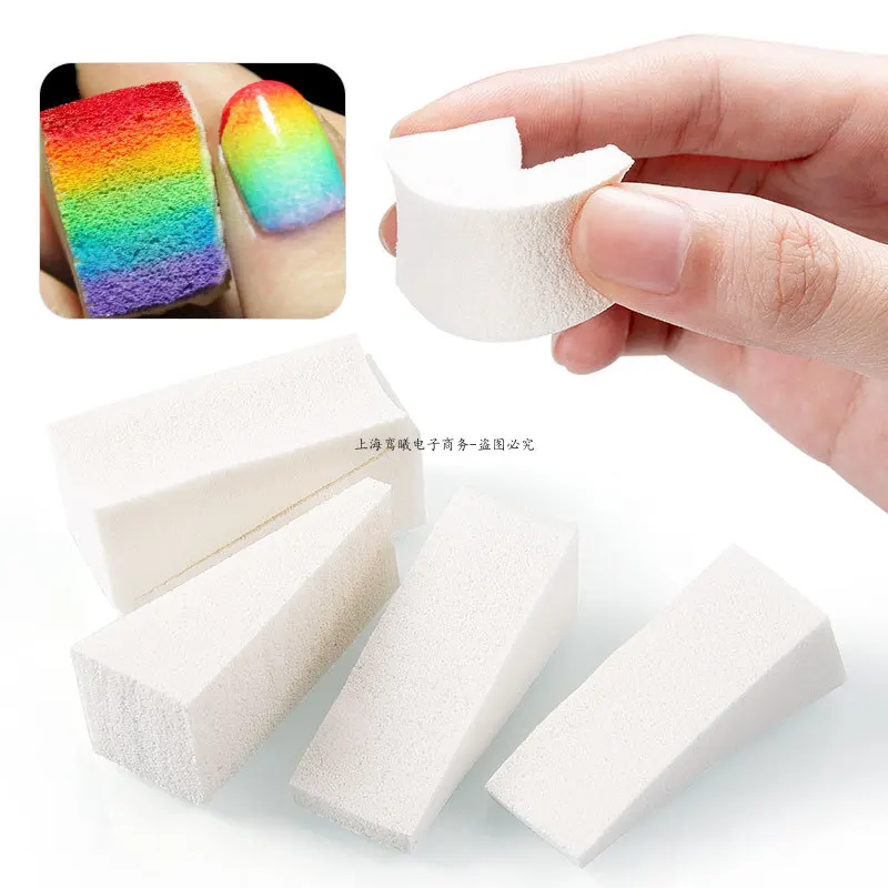 8/16/32 Pcs Soft White Triangle Nail Art Transfer Sponge Gradient Coloring Stamper Painting Image Stamp Foam Polish Gel UV Tool