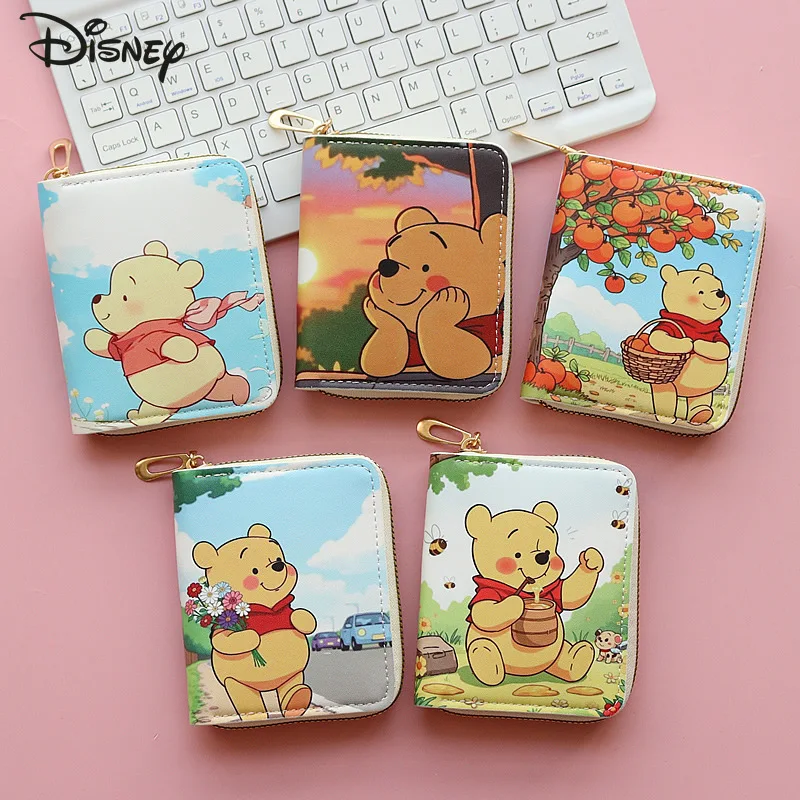 

Winnie The Pooh New Men's Zero Wallet Fashion High Quality Multi Functional Card Bag Cartoon Versatile Short Zipper Wallet