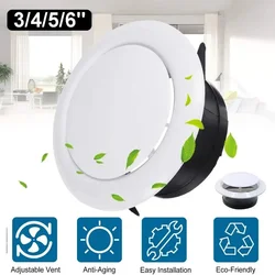 Adjustable air ventilation cover round ducting ceiling wall hole abs air vent grille louver kitchen bath air outlet fresh system