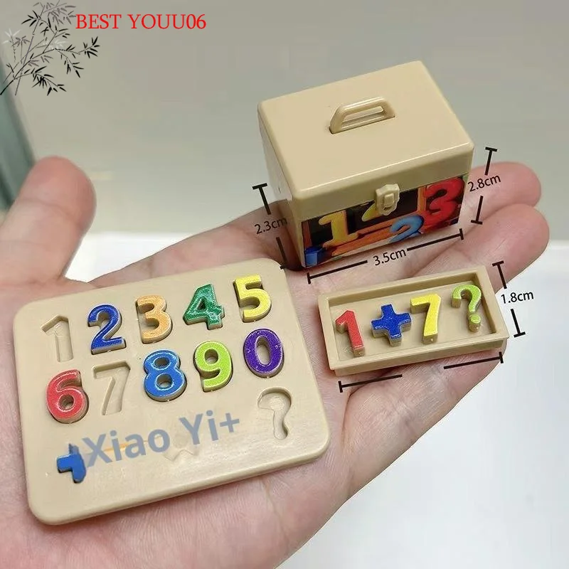 (YOUU06)1Set Miniature Simulation Model Dollhouse Letter Number Block Puzzle Sorting Math Brick Small Ornament Toy For Children