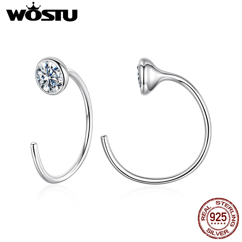 

WOSTU Moissanite Huggie Hoop Earrings For Women 925 Silver Diamoind Cut Dainty Hug Ear Hoops Party Jewelry Gift For Mom Daughter