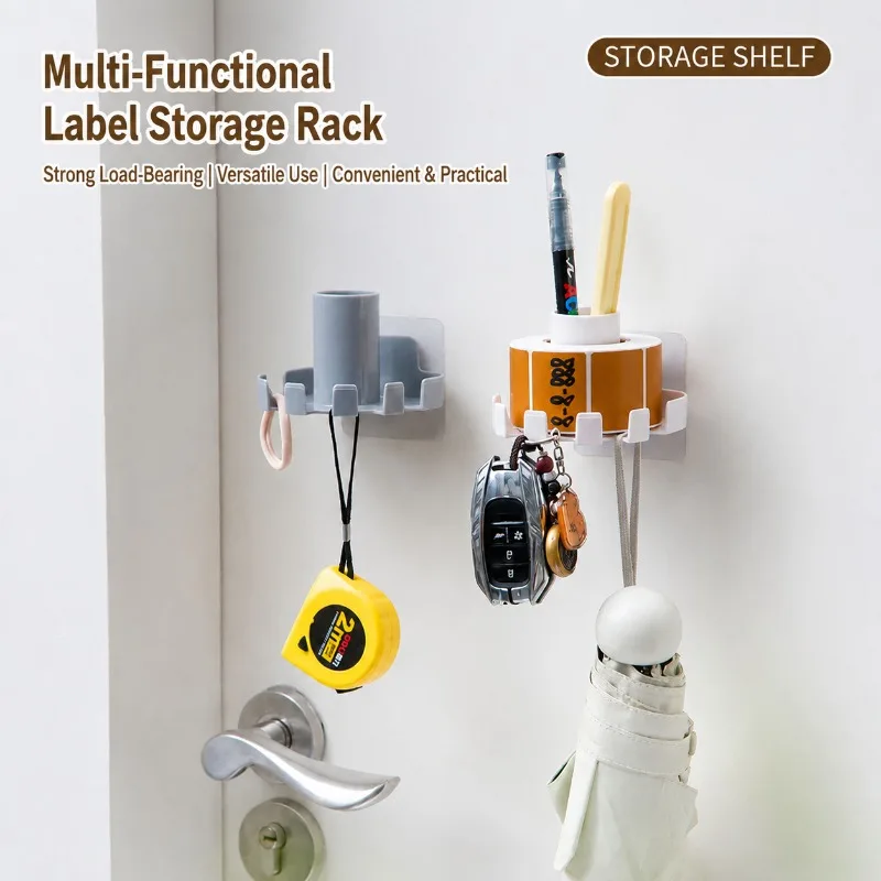 Multifunctional Wall‑mounted Label Storage Shelf Practical Desktop Cosmetic Brush Container Neat Bathroom Sorter Space‑saving