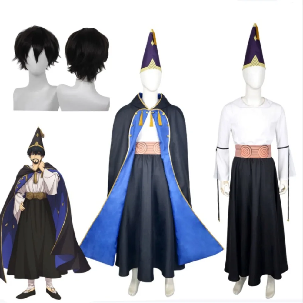 

Witch Hat Atelier Olruggio Black Cloak Cosplay Costume with Wig Accessories Full Unisex Adult Anime Halloween Comic Con Outfit