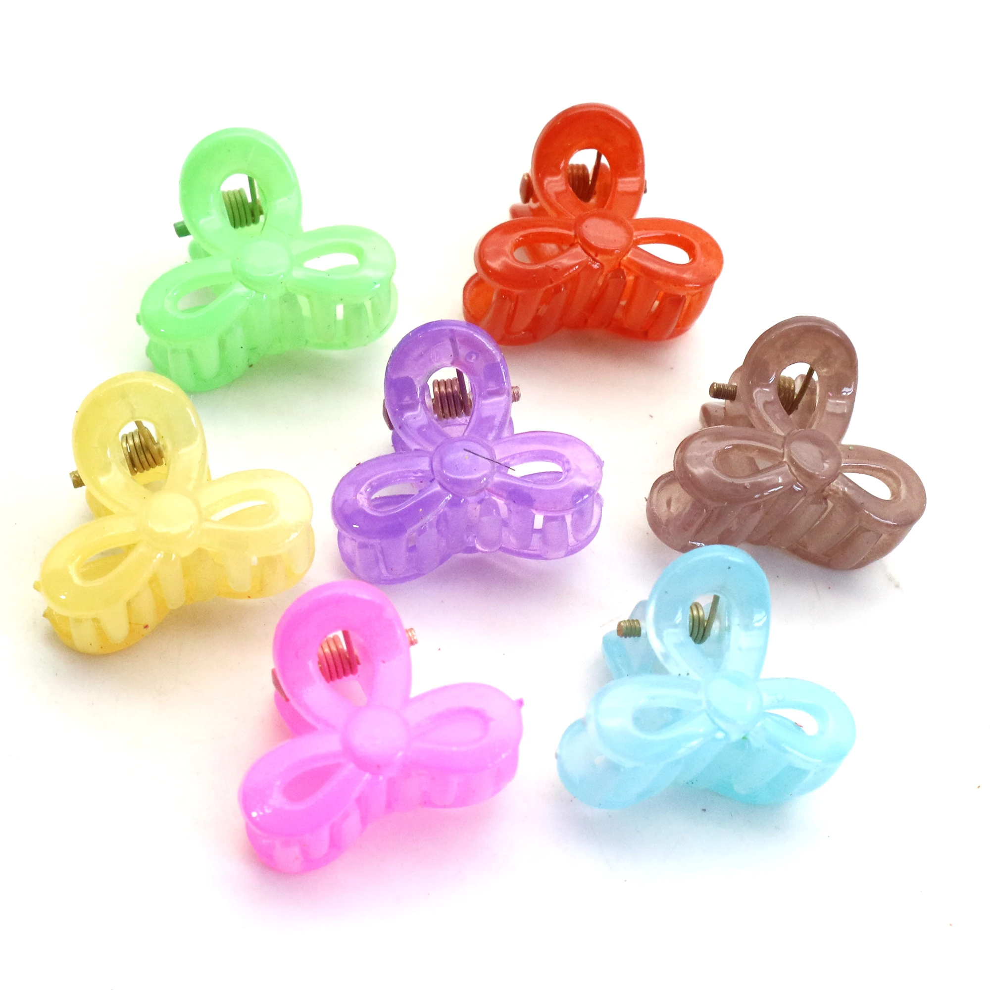 Mixed Color Transparent Bow Hair Clips Accessories