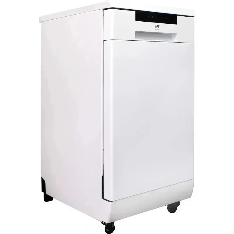 PMD4-SPT SD-9263W غسالة أطباق محمولة واسعة مقاس 18 بوصة مع ENERGY STAR، 6 برامج غسيل، 8 إعدادات للأماكن وحوض من الفولاذ المقاوم للصدأ - أبيض،