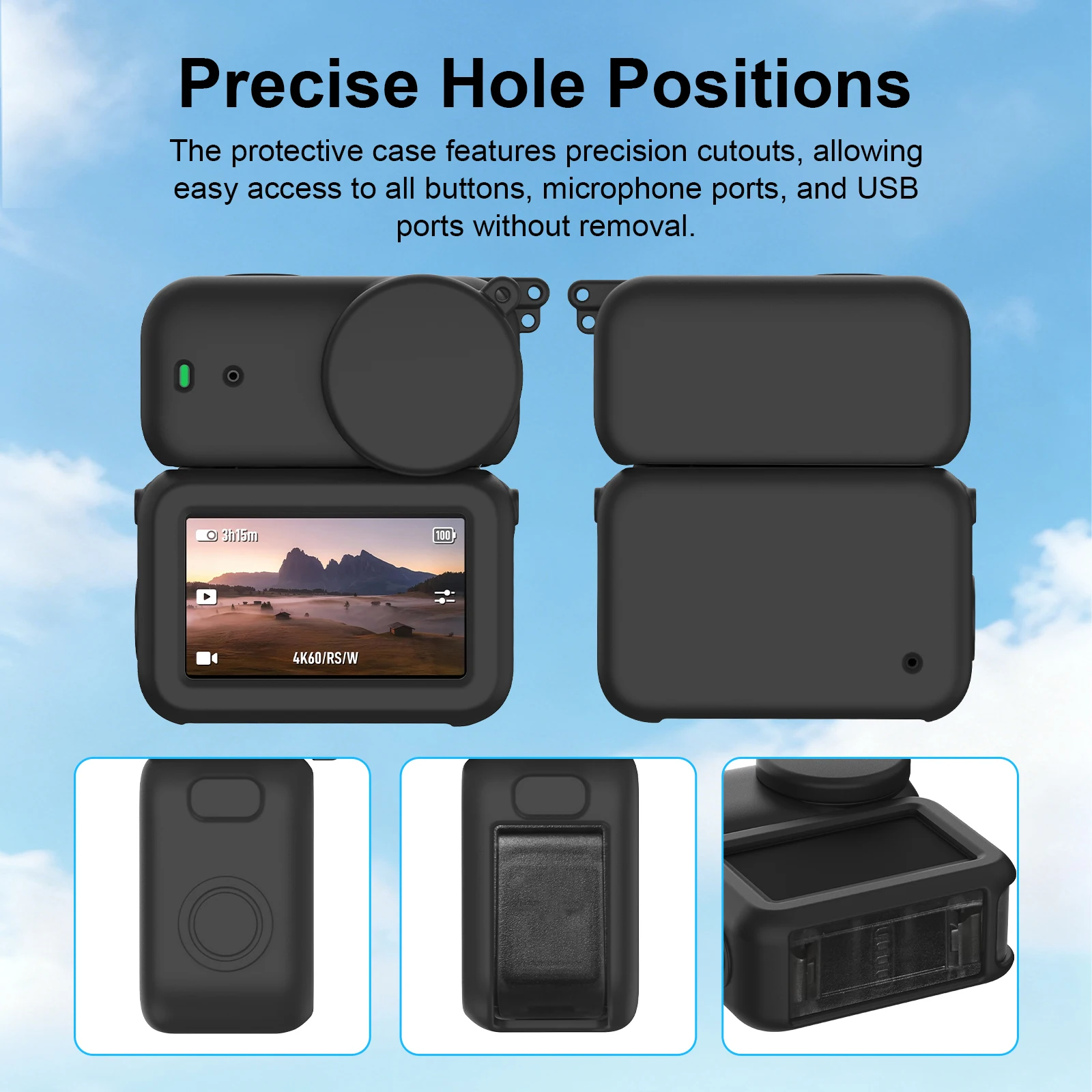 

Silicone Cover Case with Lens Cap for DJI OSMO Nano, Full Protector Sleeve Soft Skin Protective Cover for NANO Action Camera
