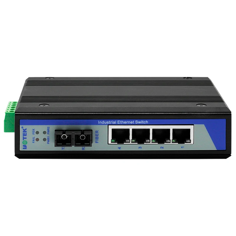 

UOTEK 10/100M 4-портовый медиаконвертер Высококачественный Ethernet-коммутатор Неуправляемый с защитой от перегрузки Разъем UT-2574 SC