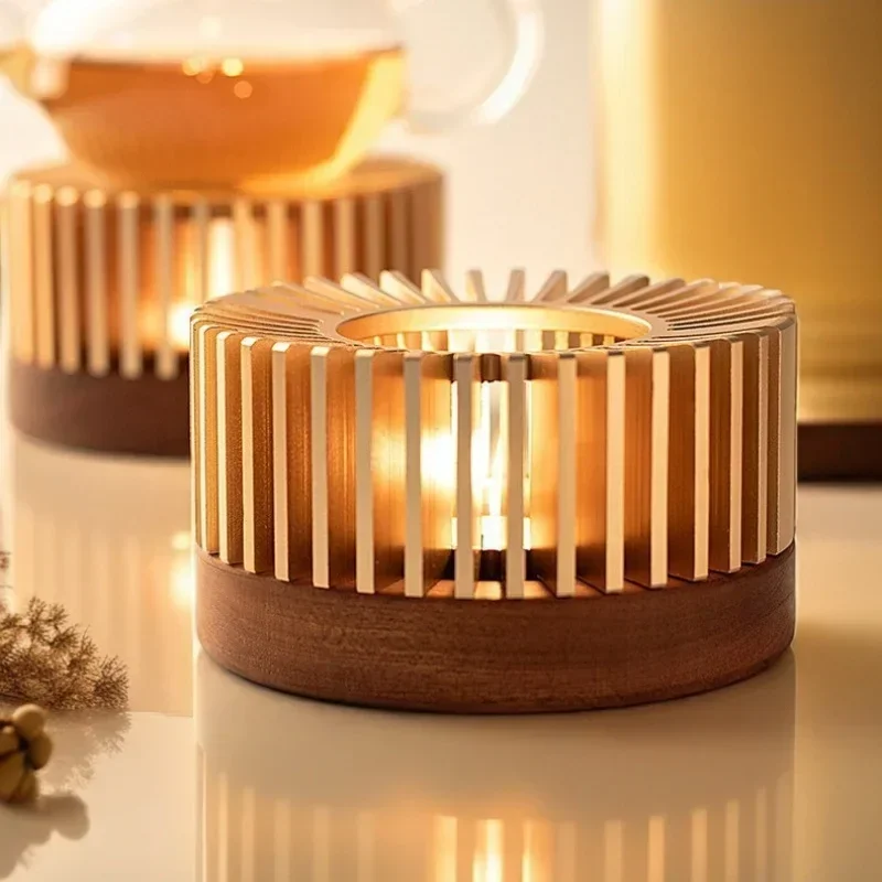 Gold Hollow Aluminum Alloy Teapot Warmer Coffee Pots Candle Base Heater Stove Household Glass Teapot Tea Stove Milk Warmer Stand